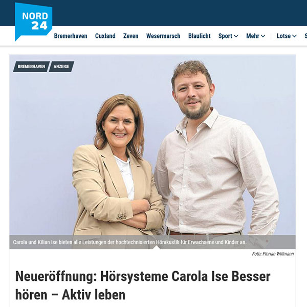 nord24 online Zeitungsartikel Hörsysteme Carola Ise